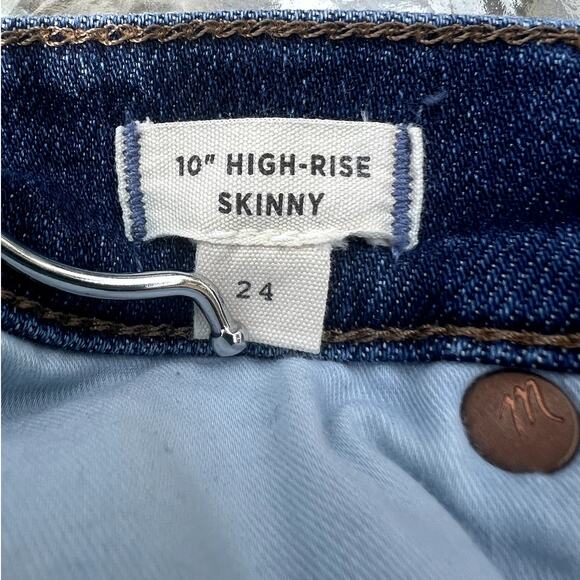 Madewell 10"‎ High-Rise Skinny Jeans Stretch Denim Size 24 Dark Wash - Picture 7 of 10